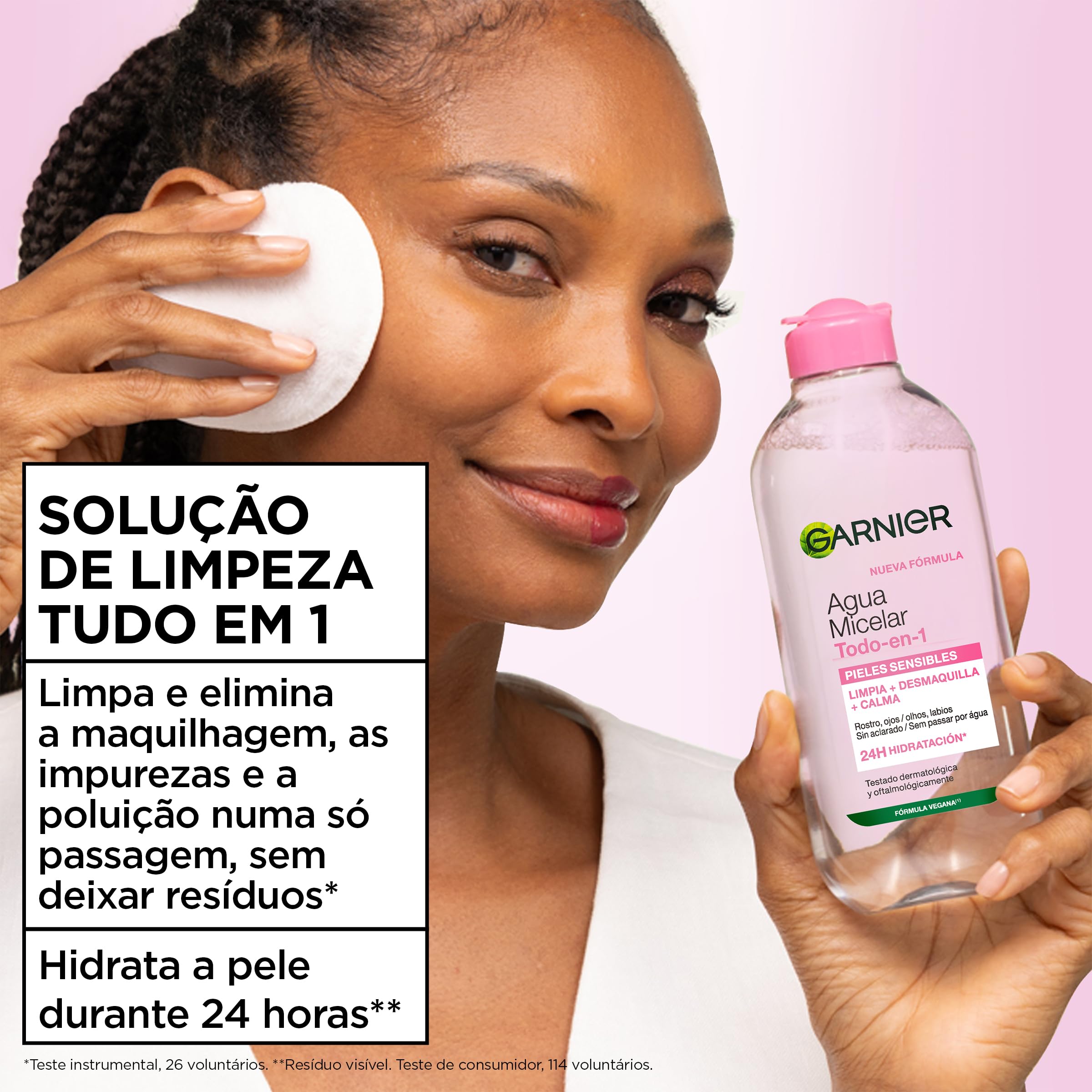 Garnier Skin Active, Agua Micelar Clásica Todo en Uno, Desmaquillante, Limpiador Facial, Limpia Rostro, Labios y Ojos, Sin Aclarado, para Todo Tipo de Pieles, Formato Maxi, 700 ml — view 3