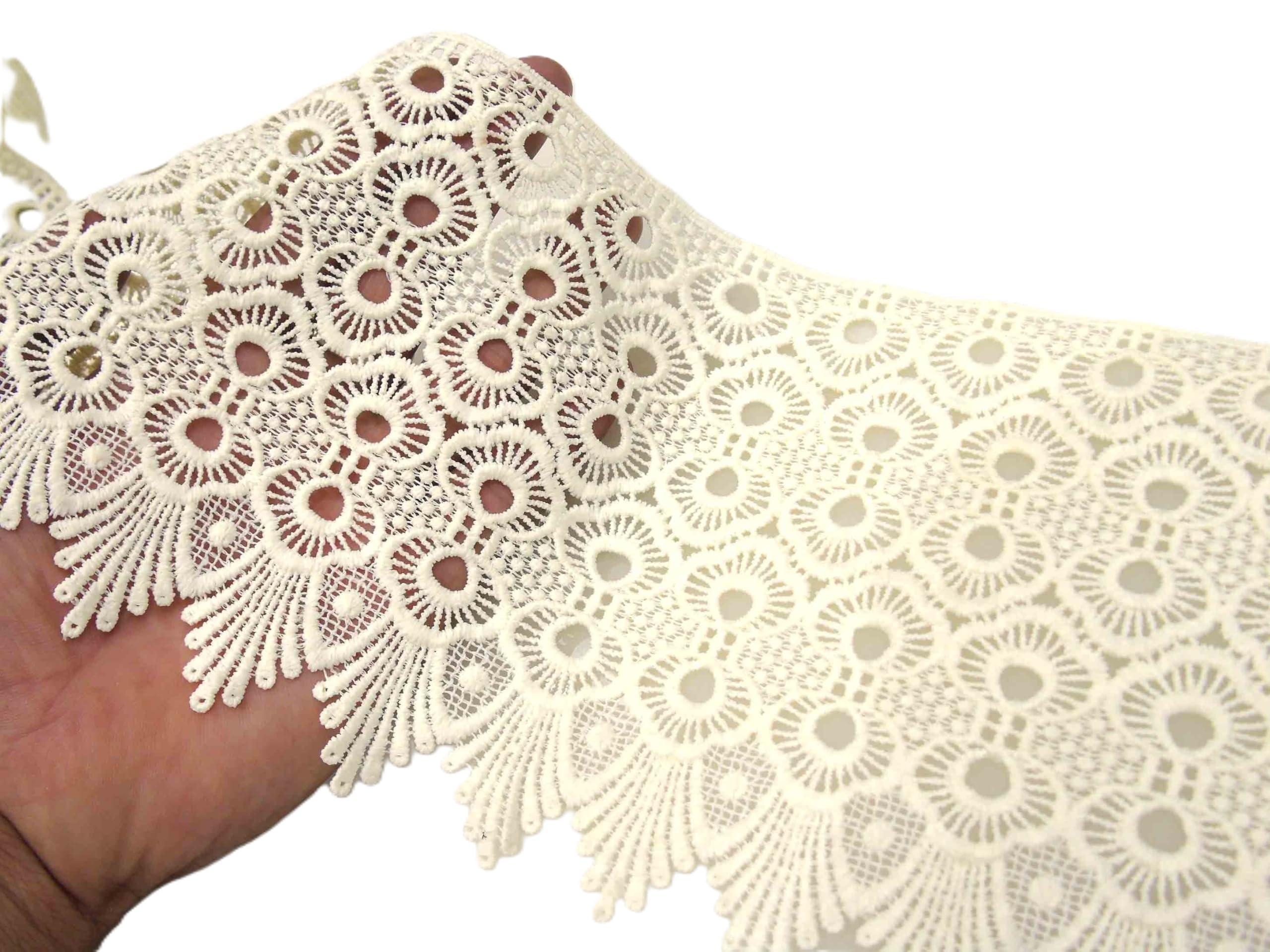 Strala White Color Laces for Dresses, Sarees, Lehenga, Suits, Bags, Decorations, Borders, Crafts and Home Décor,Blouse (3 mtr) Design-831 (Off-White)-image-14