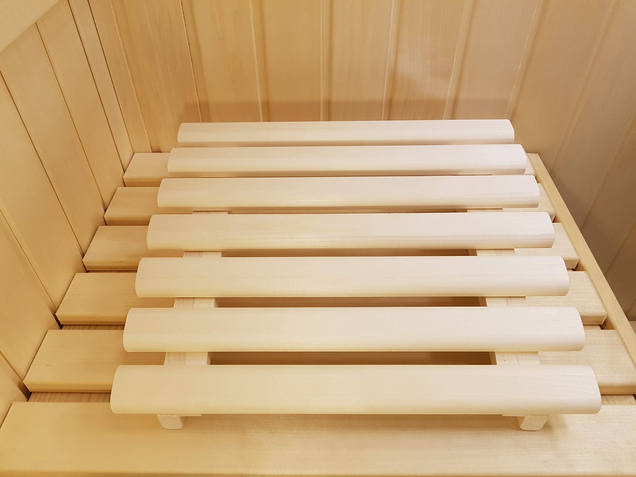 Sauna Kopfstütze J-008 Saunakopfstütze Nackenstütze Beinauflage Rückenlehne Rückenstütze Saunazubehör Espenholz kein Nadelholz daher ohne Harz und nur wenig wärmeleitend
