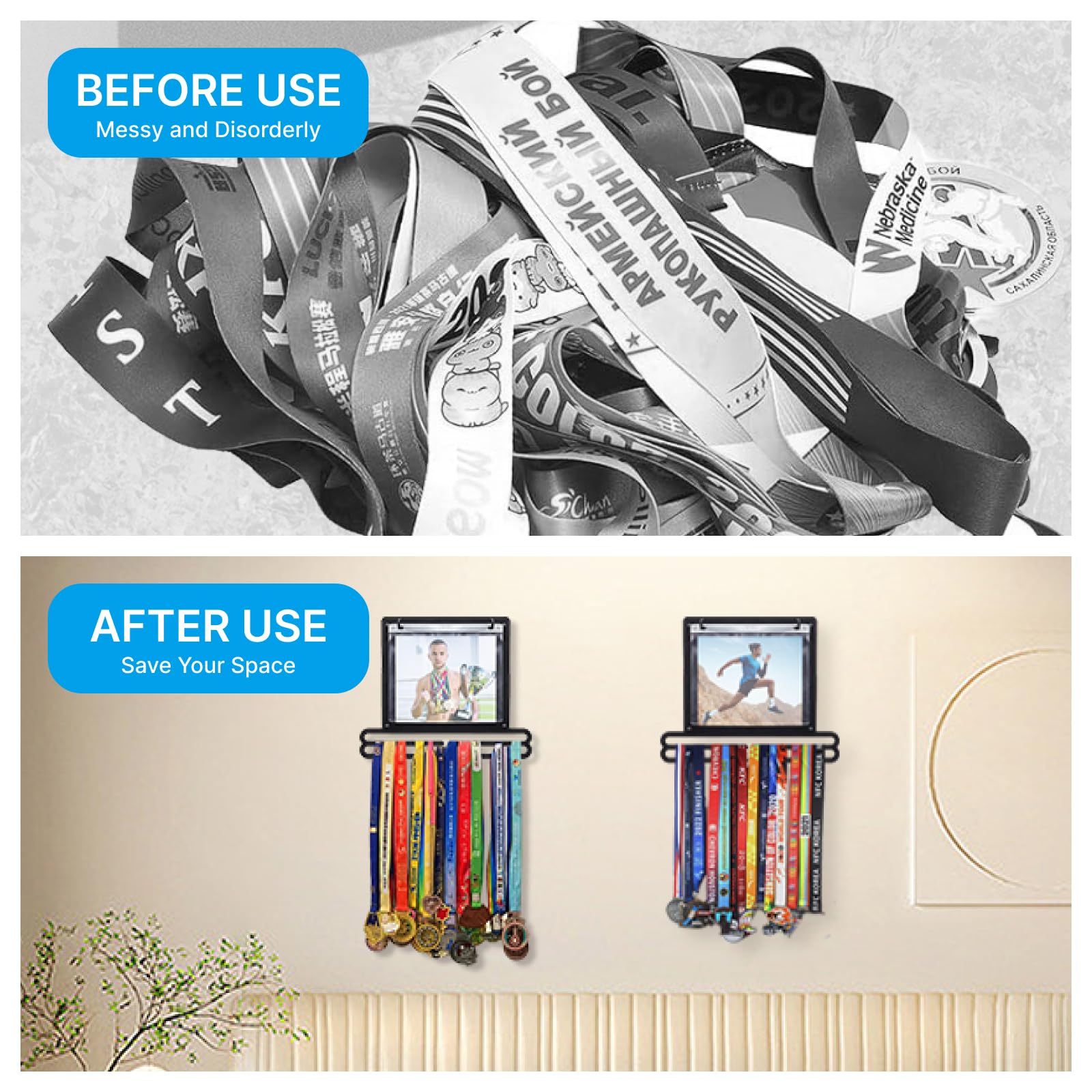 Snapklik.com : Voittozege Awards Display Rack Medal Hanger Running Race ...