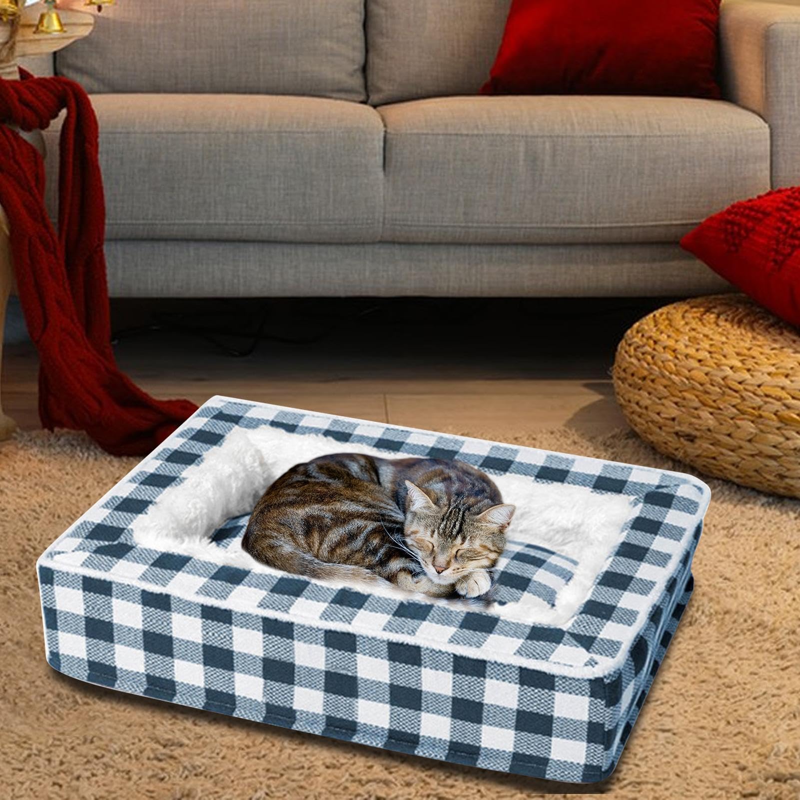 Cama Para Perros Pequeños Suave Y Calmante Con Calor Para Acurrucar