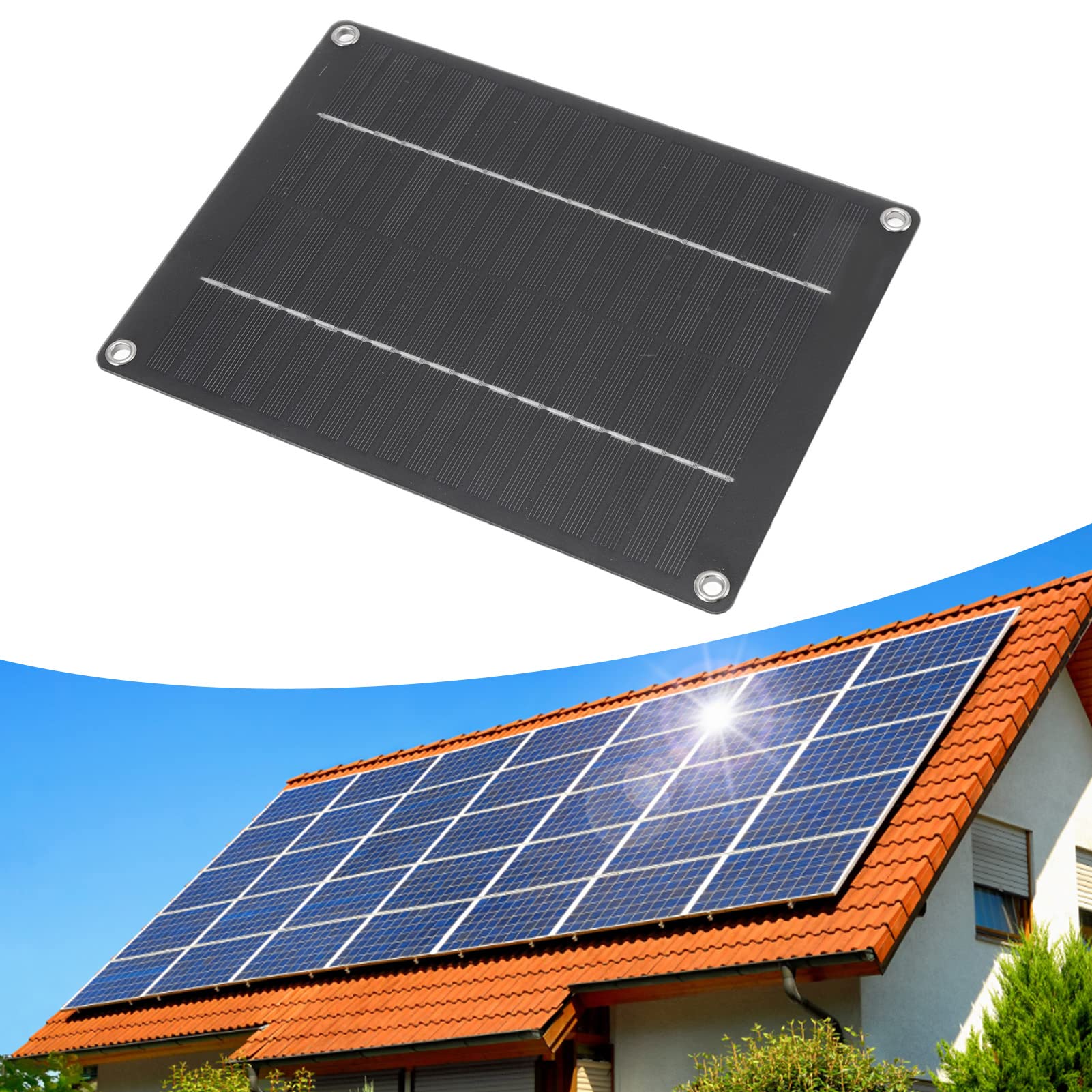 Panneau Solaire Flexible 10W - Léger, étanche, Double USB - Pour Camping-car, Bateau, Camping, Toit - 8