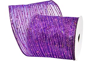 Morex Ribbon Twinkling Ribbon – Vibrant Purple, 4" Width, 10 yd Length