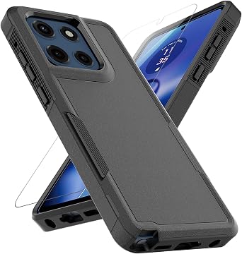 for Moto G Stylus 2025/2026 Case Dual Layer Protective Heavy Duty Cell Phone Cover Shockproof Rugged with Screen Protector - Military Protection Bumper Tough - for G Stylus 2025/2026, Black