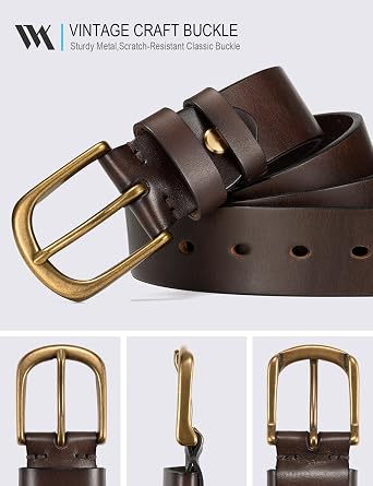 WOLFANT Thicken Full Grain Leather Heavy Duty Work Belts for Men,100% Italian Real Solid Leather