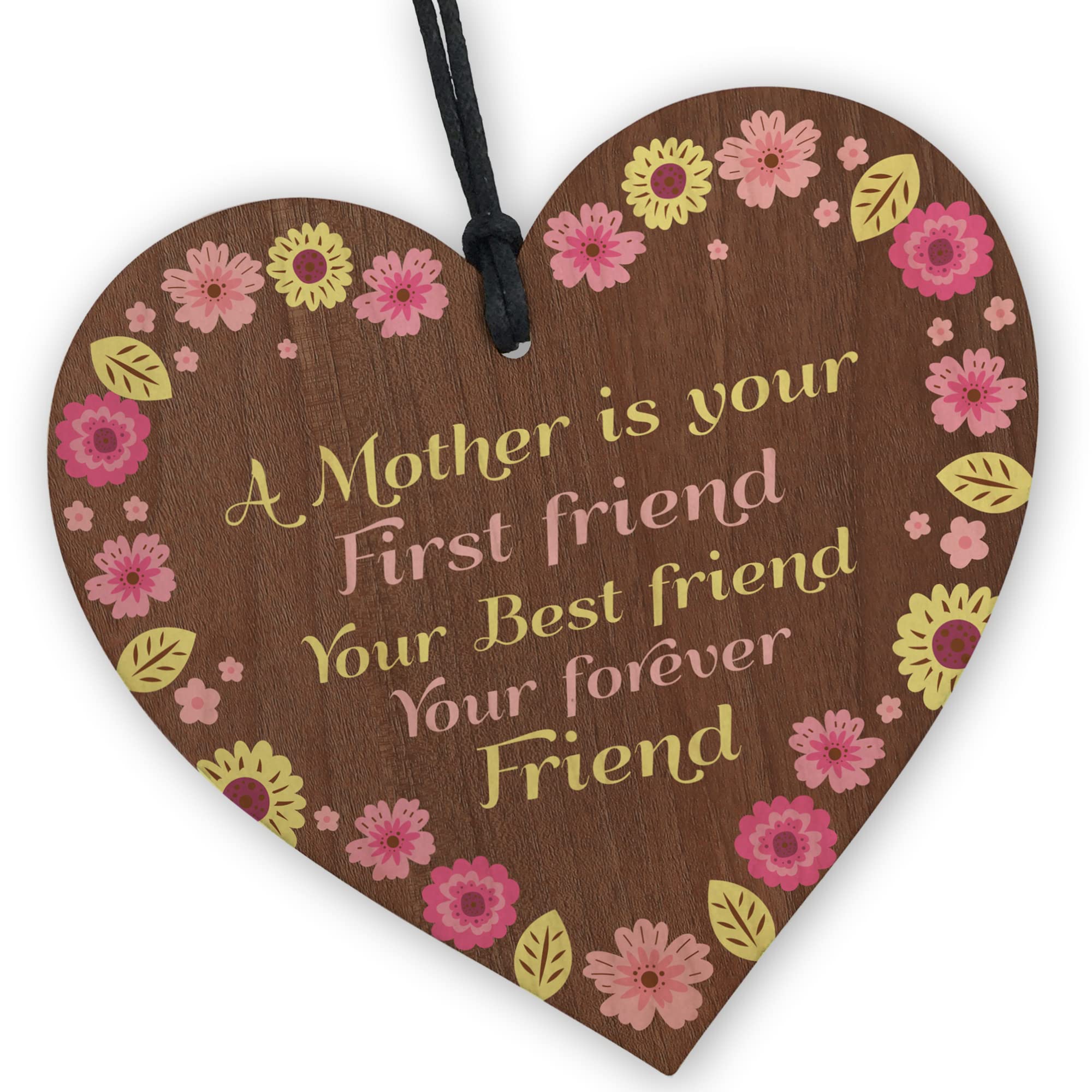 Red Ocean Thoughtful Birthday Gift For Mum Hanging Wooden Heart Mum Gift From Daughter Son