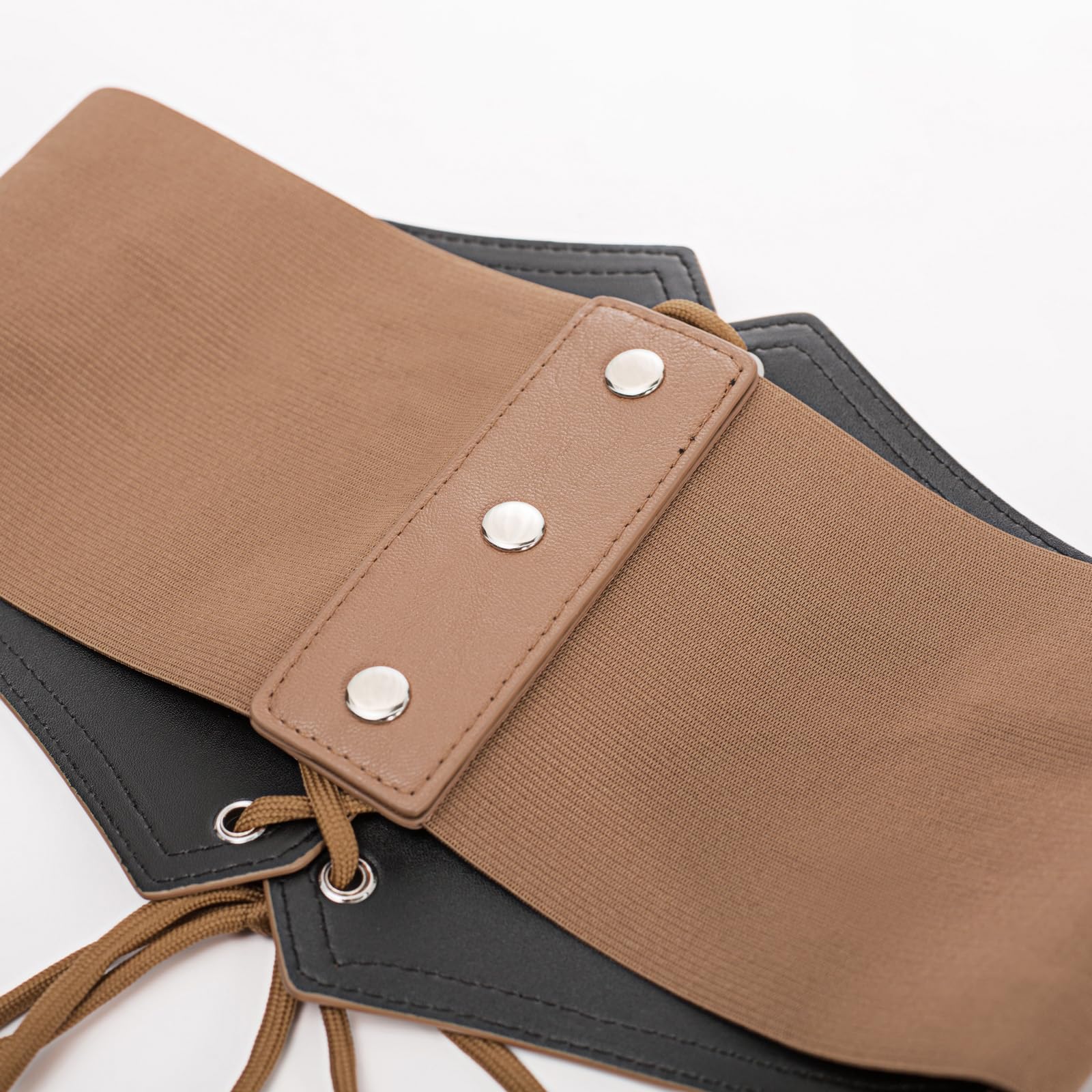 Scarlet Darkness Corset Belt for Women Elastic Lace-up Leather Waist Belt