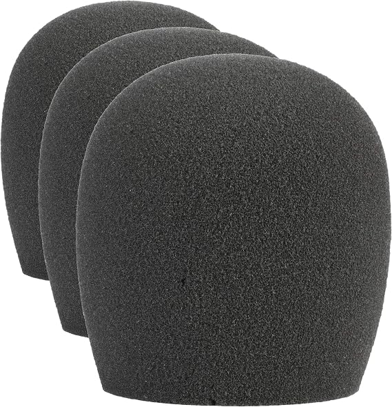 Shure A58WS-GRA Foam Windscreen for All Ball Type Microphones, Gray (Pack of 3)