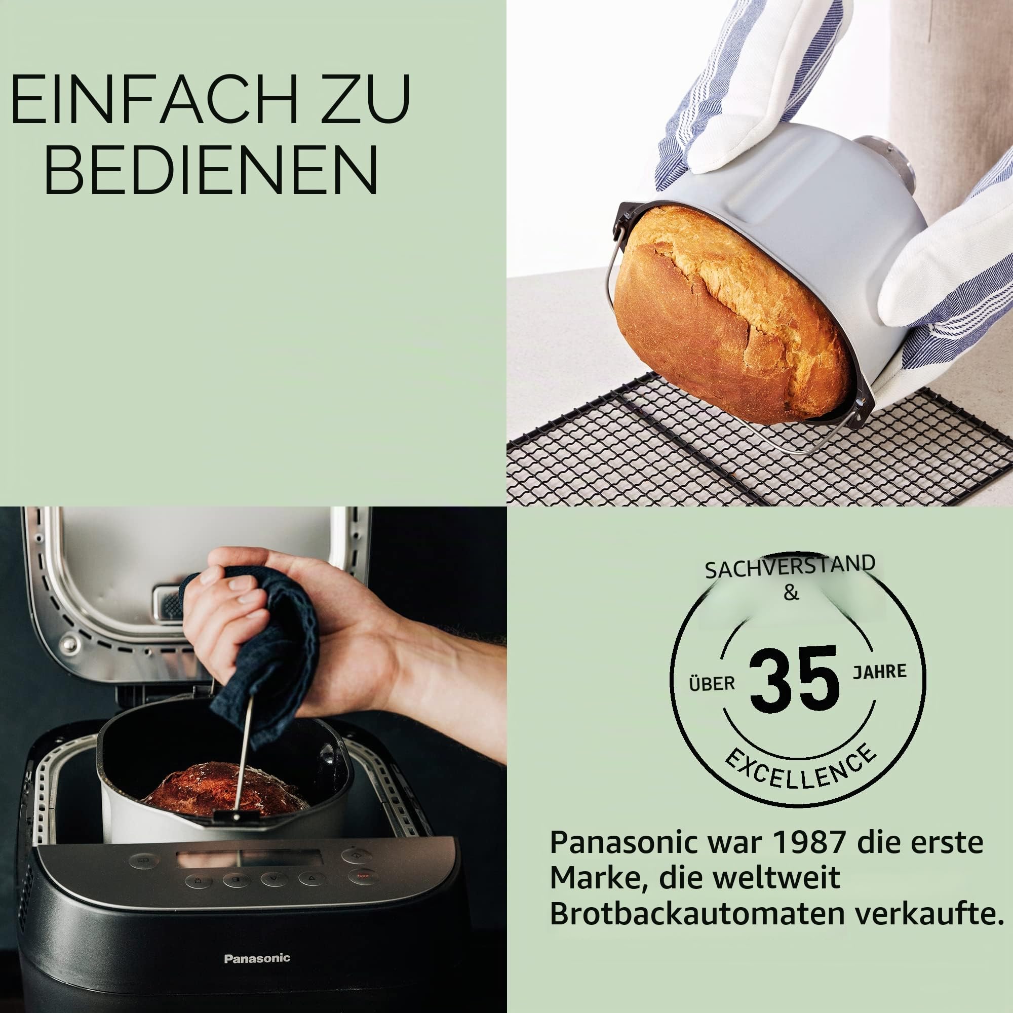 Panasonic SD-ZF2010KXF | Brotbackautomat Croustina, knuspriges Brot, glutenfreies Programm, zwei Temperatursensoren, 18 Programme, 2 Brotstufen, 700 W, schwarz – Version FR