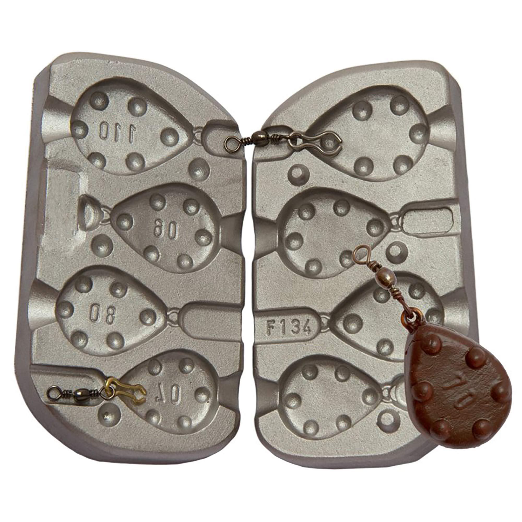 Grip Molde de Plomo Pesca 70-80-90-110g / Carpa/Pescado Plano / 100 Piezas giratorias Incluidas