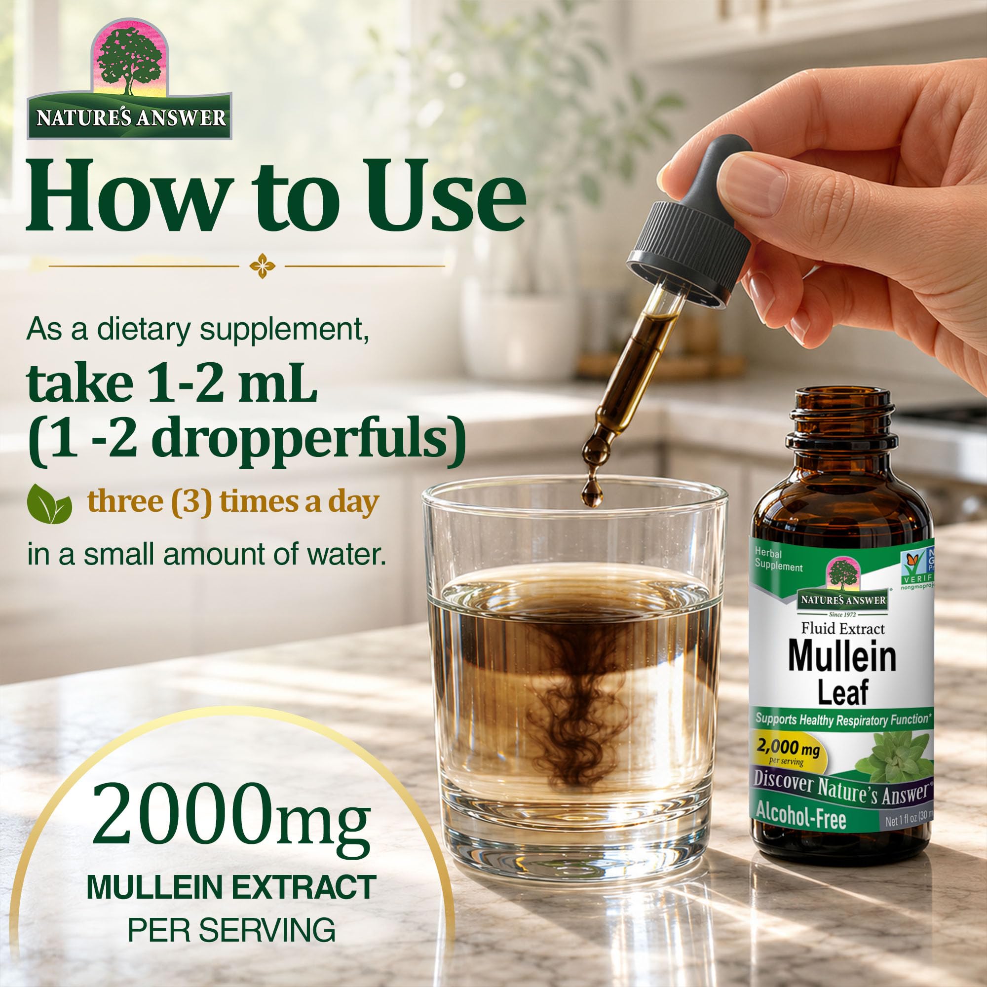 Nature's Answer Mullein Leaf Herbal Supplement - 1oz, Non-GMO, Gluten-Free — Amazon image 3