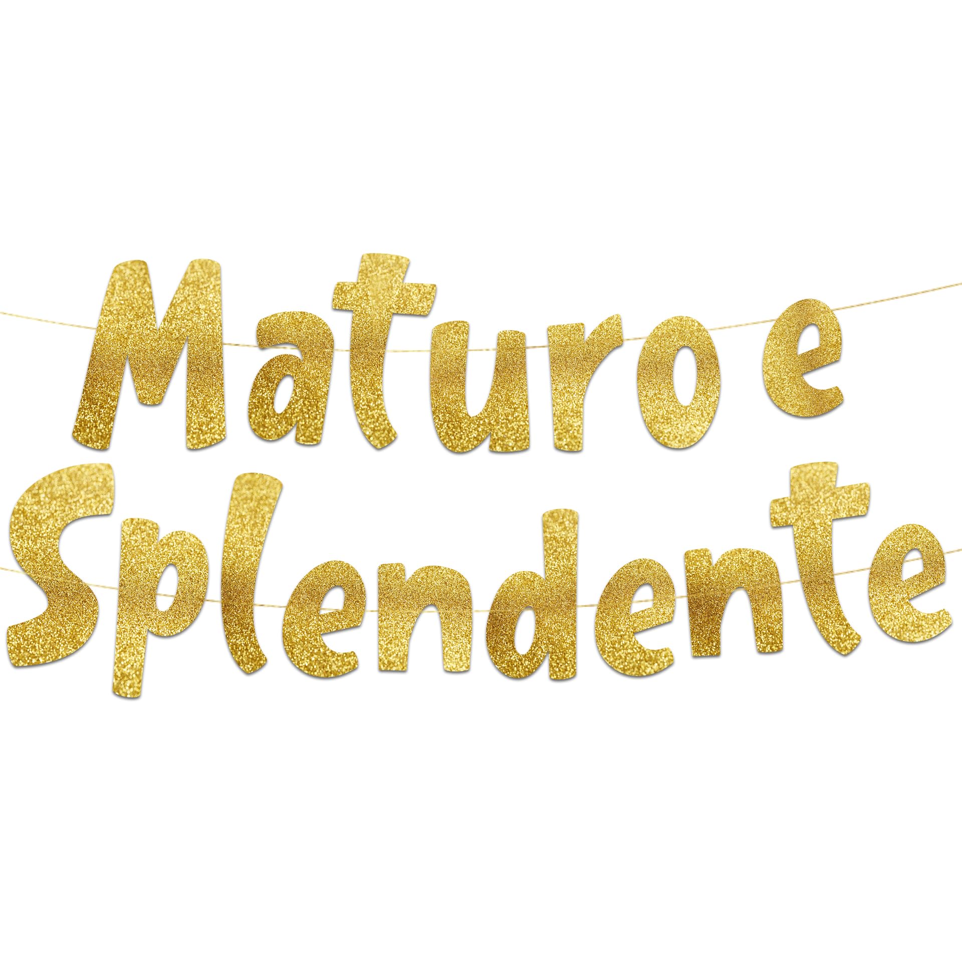 Glitzer Banner „IT Anziano E Splendido“ – Glänzender Party-Banner Für Feiern & Dekoration