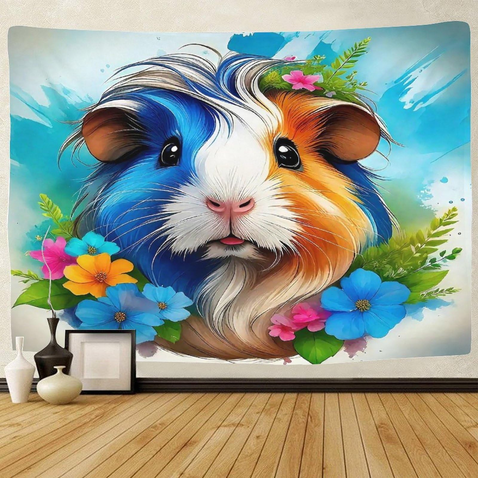 Tenture 3D cochon d'Inde, cadeau idéal de décoration de chambre ado - 7