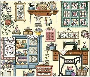 OWN4B Kreuzstich Stickpackung - Vorgedruckte Bunte Katze 36x36cm