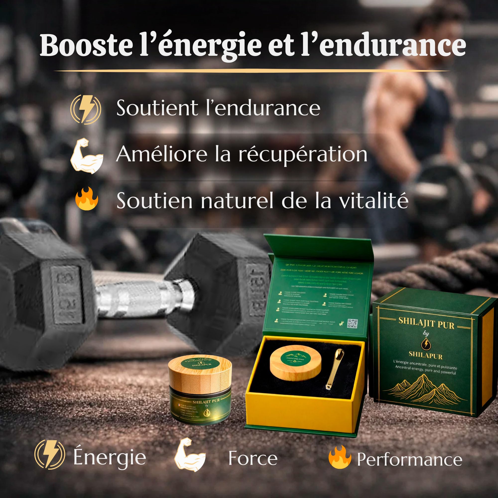 Shilajit Résine Pure Himalaya 100% – Shilajit Bio Naturel – 56% Acide Fulvique – 85+ Minéraux – Énergie & Immunité – Complément Alimentaire Ayurvédique – Testé Laboratoire – Sans Additifs