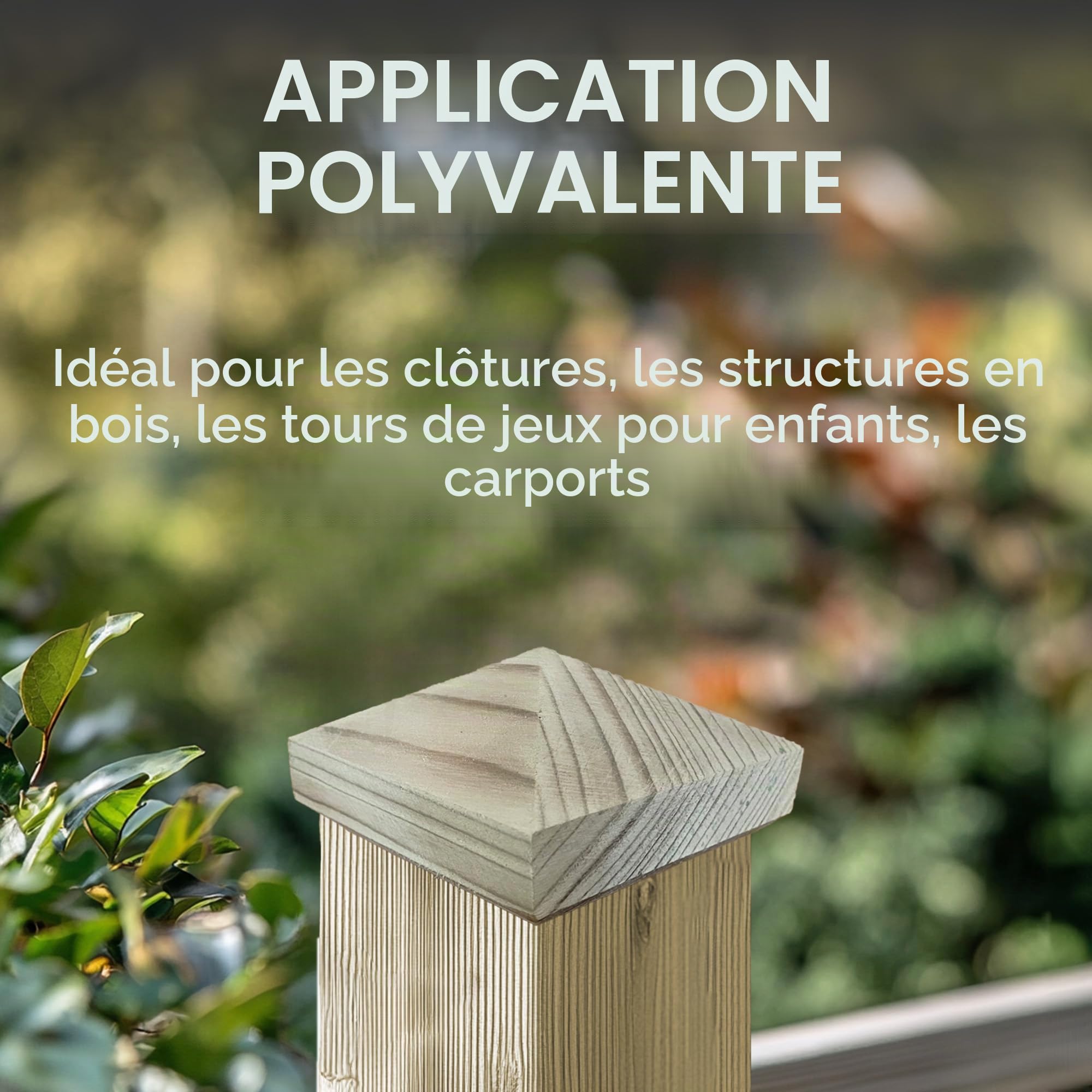Lot de 1 à 10 capuchons de poteau en bois pyramide H2i - Taille : 80 mm / 100 mm / 130 mm (2) - 10 pièces de 100 x 100 mm.