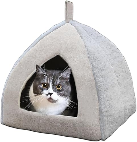 Cueva de cama para gatos de interior, cama de refugio para gatos, cama de tienda para gatos, cabaña para gatos, cama cubierta para gatos, camas para