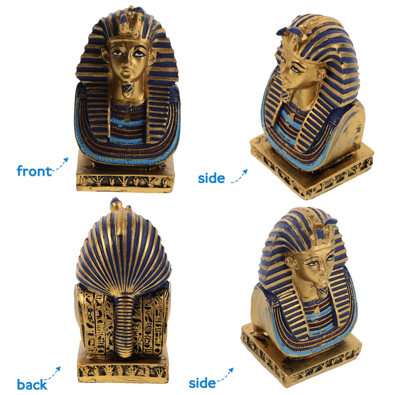 CLISPEED Statue de Pharaon Égyptien Statue de Buste Pharaon en Résine Ancien Roi Égyptien Figurine Sculpture Décorative Collection Décor Bureau à Domicile