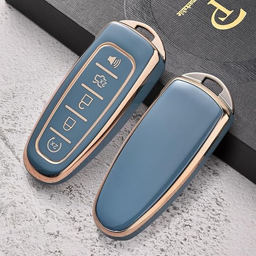 Miniatura 2 de ELOHEI Funda para llavero Ford C-Max Edge Escape Expedition Explorer Flex Focus Taurus Lincoln MKS MKT MKX Premium TPU suave 360 grados protección