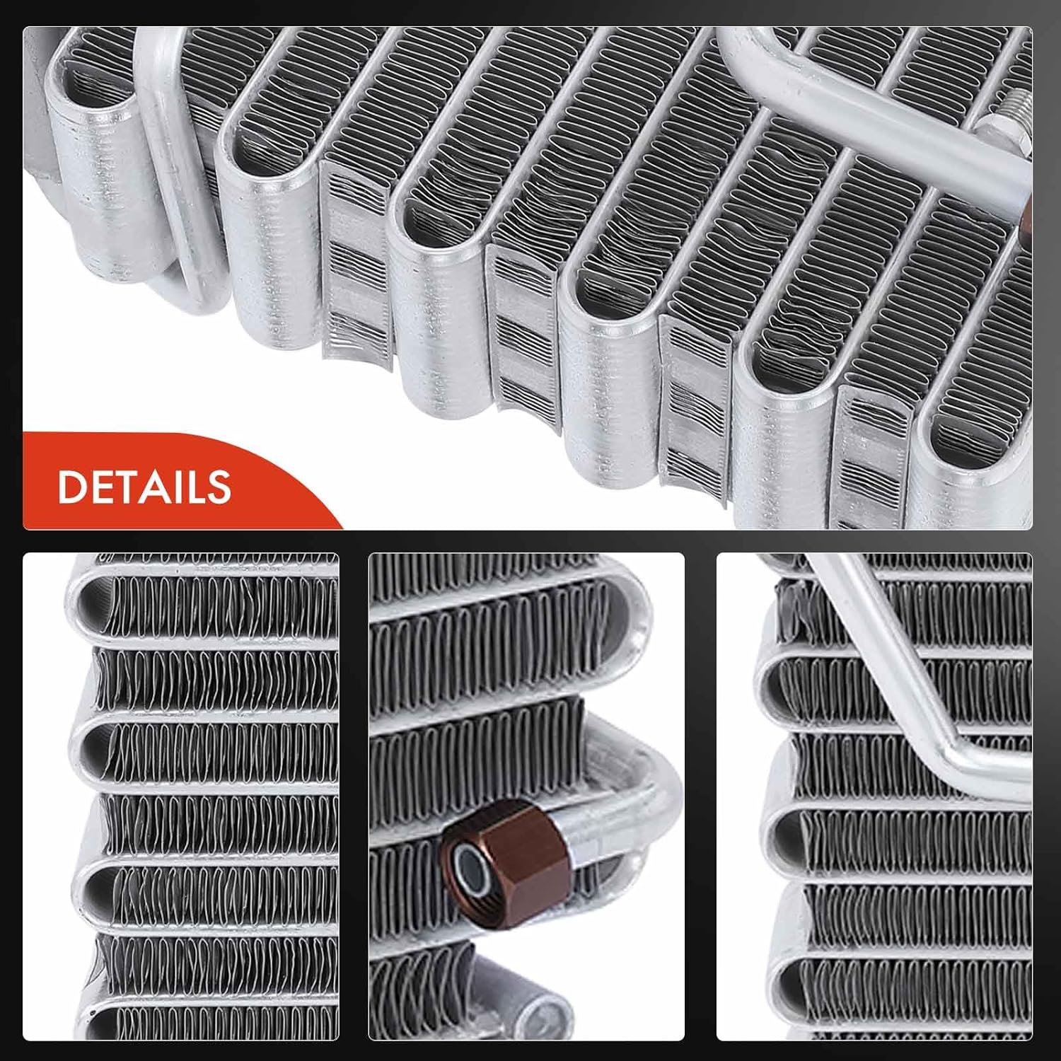 A-Premium Front AC Evaporator Core Compatible with Honda Accord 1990 1991 1992 1993, with Threaded Fittings