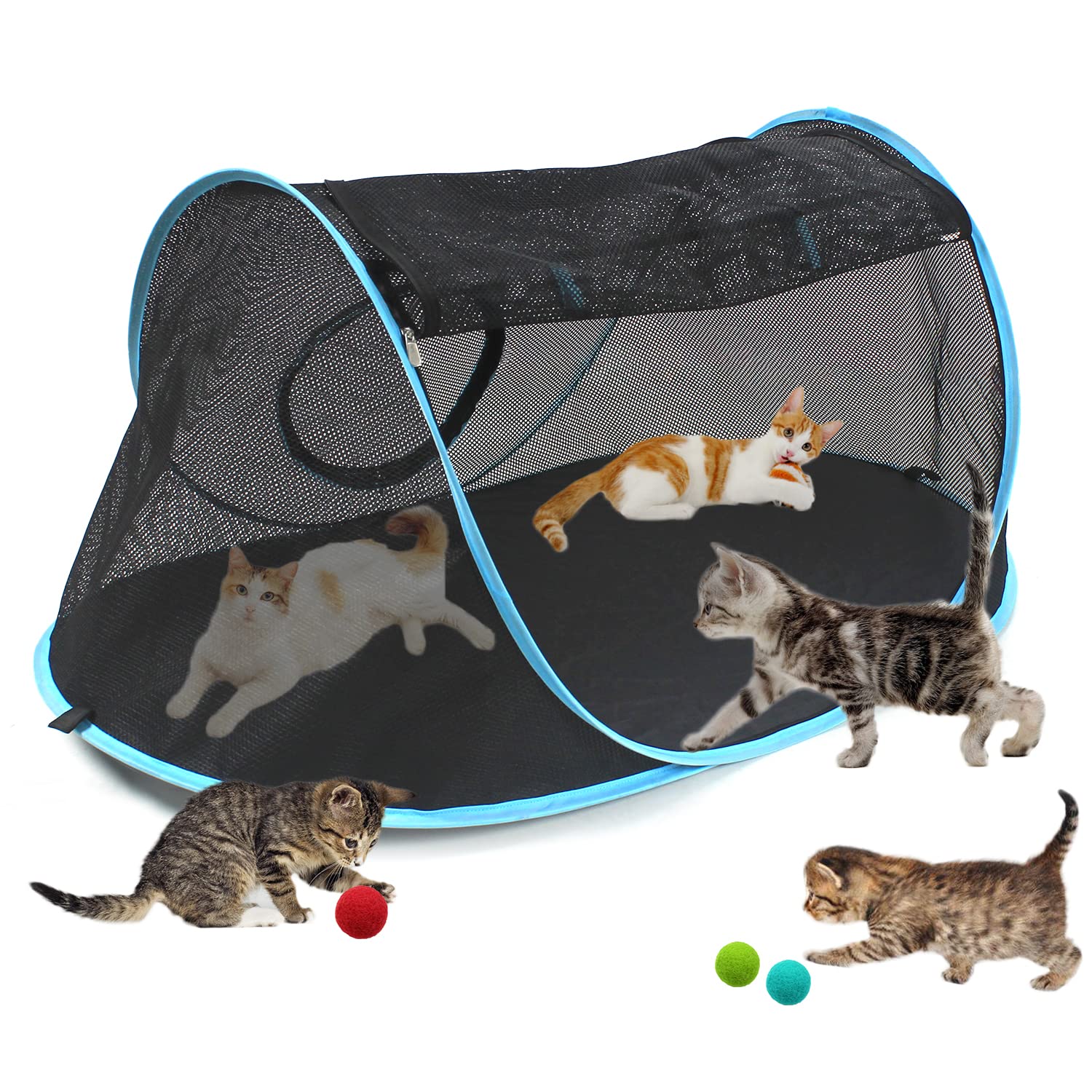 INTURN Cat Furniture Tent for Indoor and Outdoor Playpen Portable Cat Tunnels, Outdoor Kennel (Play Kennel)