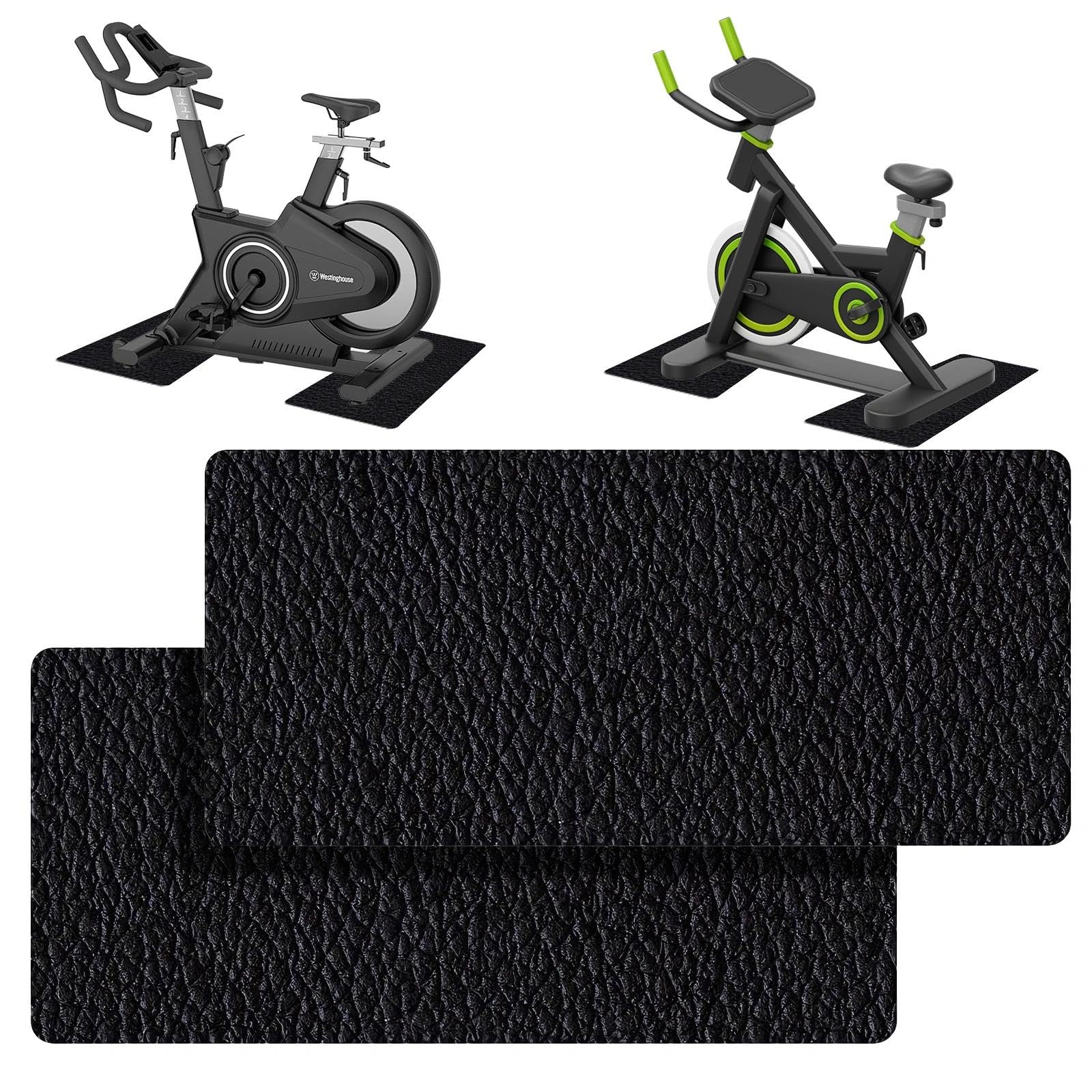 2 Pezzi Tappetini di Protezione per Pavimenti 28 x 70 cm Spessore 6 mm Tappetino Antiscivolo e Ammortizzante per Attrezzature da Fitness, Tapis Roulant