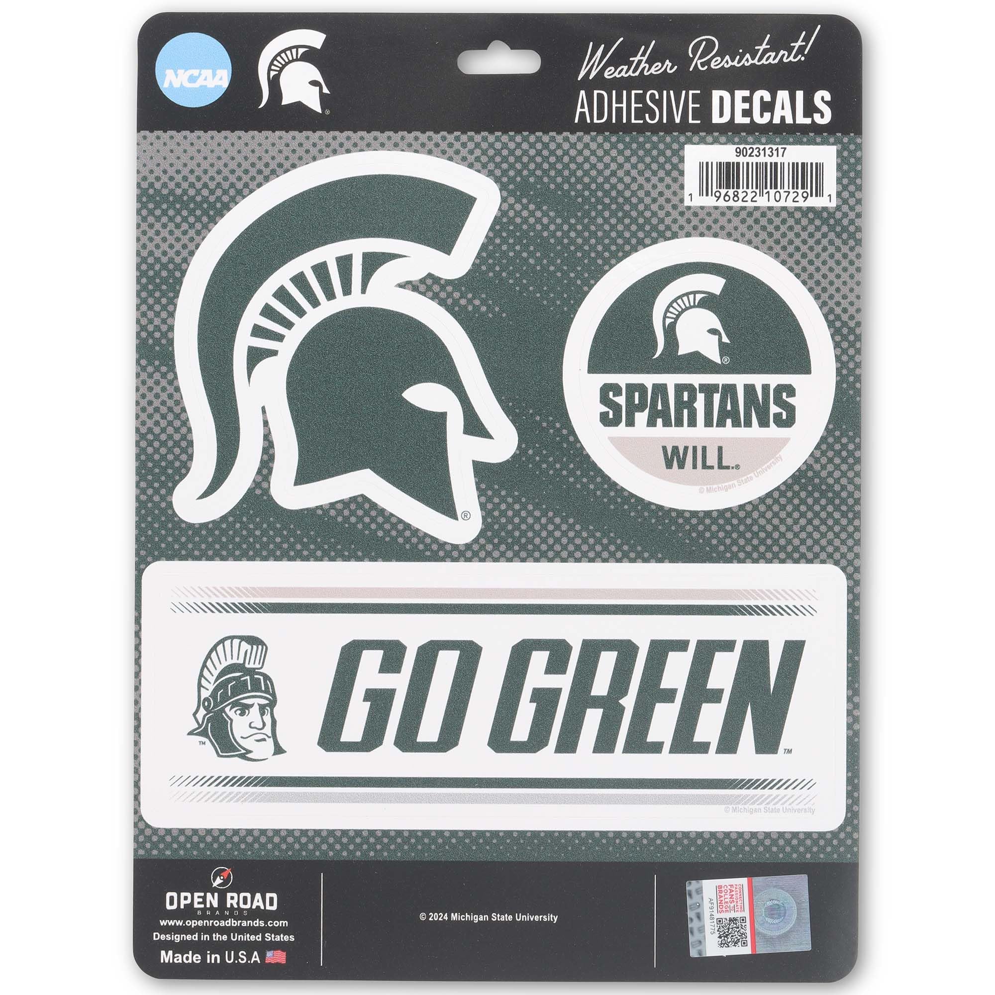 Autocollants Michigan State University stickers résistants sans bulles ni traces