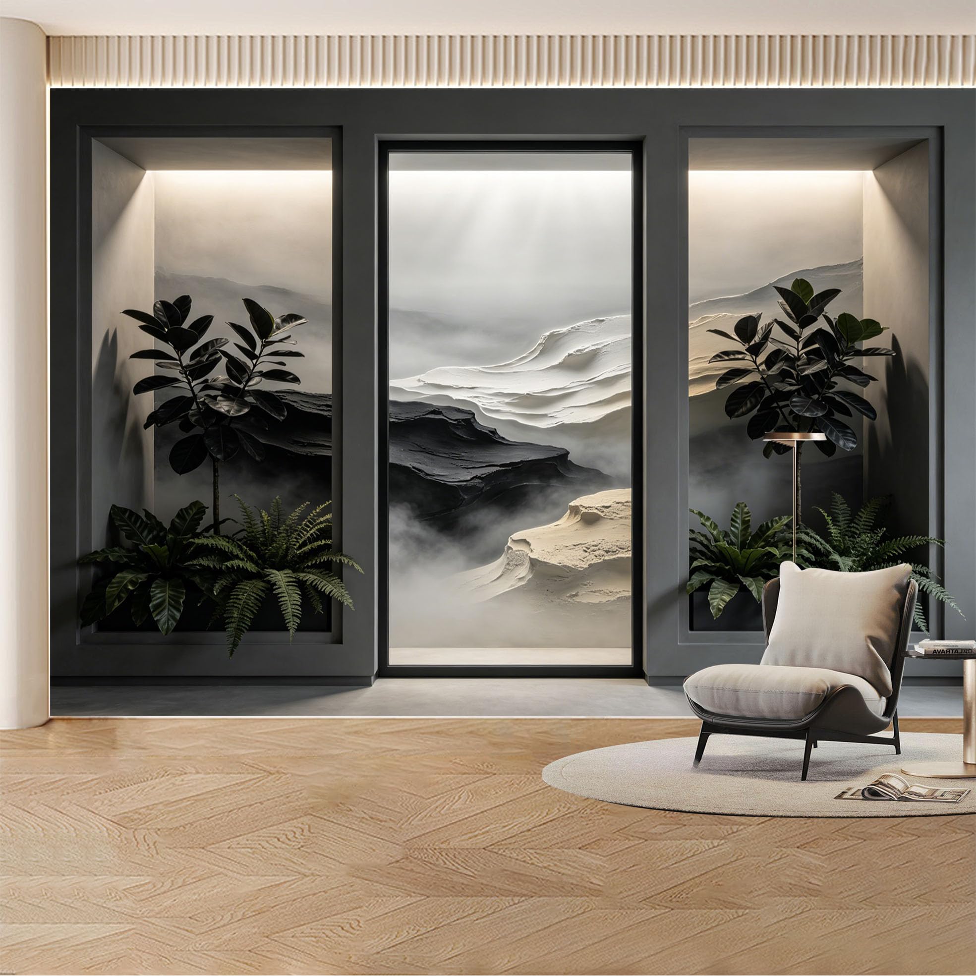 Kayorowalls Bh20260620048 Custom Wall Mural Wallpaper Mountain Landscape Nature 3D Effect Wall Decor Minimalist Misty Nordic Removable Selfadhesive Large Photo For Living Room， Bedroom， Office