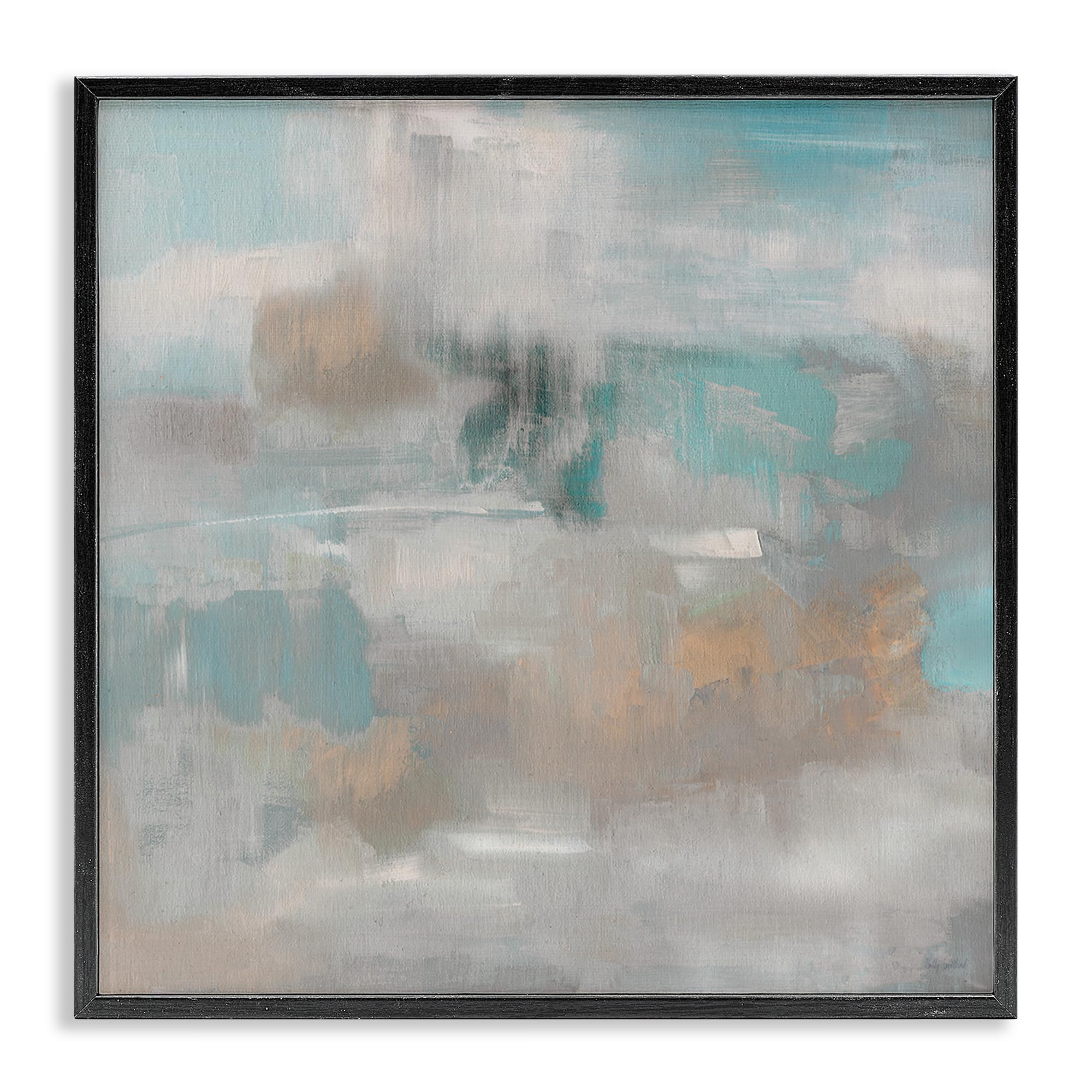 Stupell Industries Midnight Black (Textured) 'Serene Soft Abstract Study', Framed Giclee Art, Black, 24 X 24 Inches, Easy To Hang And Sturdy, Made In Usa, By Sally Swatland