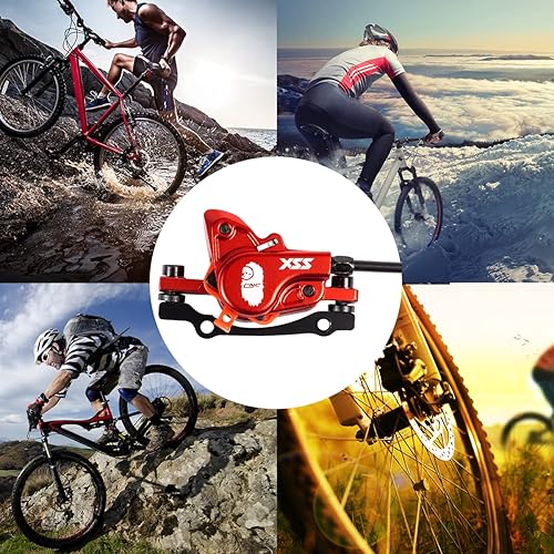 Vista 4 de Chooee Freno de disco hidráulico para bicicleta de montaña, freno de disco hidráulico MTB, freno hidráulico derecho izquierdo trasero 57.087 in