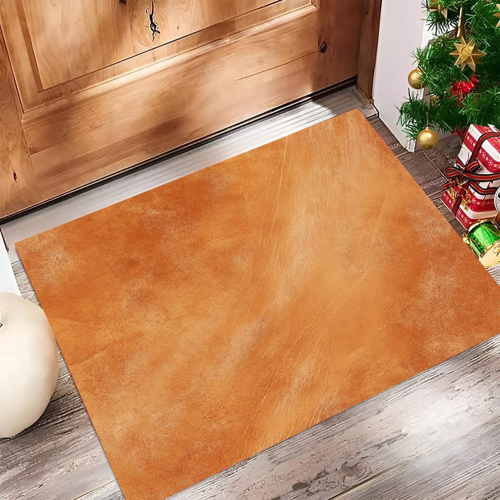Alfombras Suaves y esponjosas,Textura Natural para Interiores, Antideslizantes Lavables,90 x 150 cm para Interiores Puerta Delantera Entrada Pasillo - Naranja