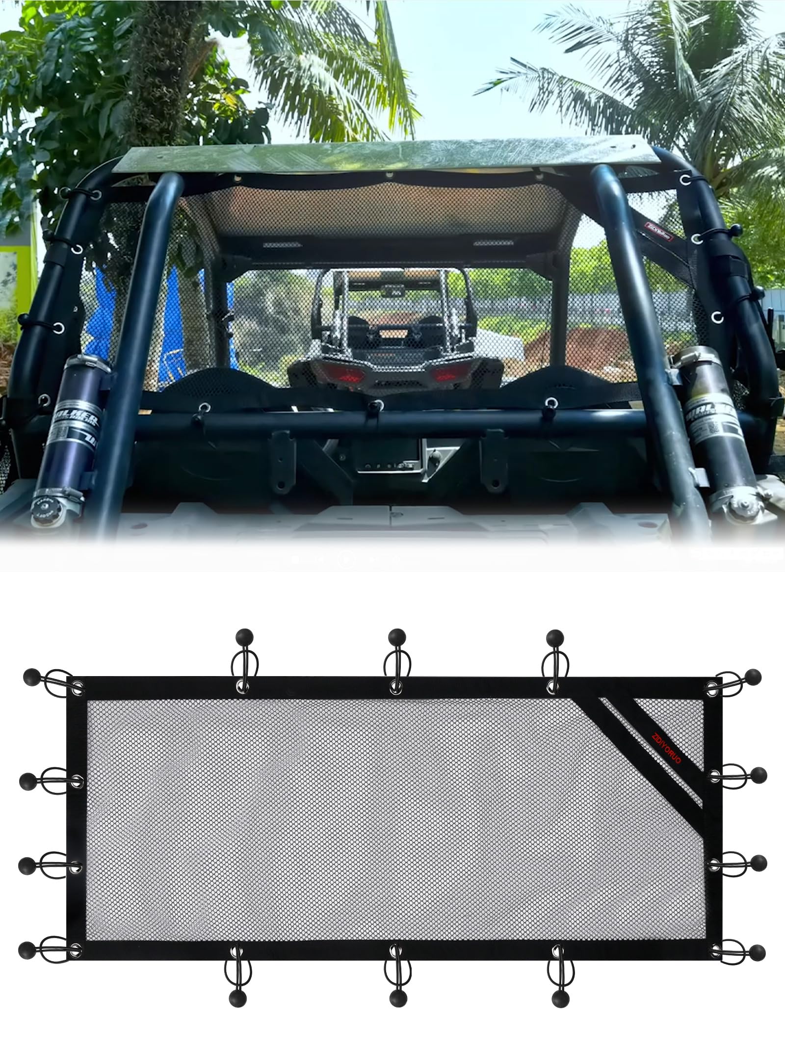 RERPRO UTV RZR Rear Window Net Mesh Sunshade For 2020 2021 2022 2023 2024 Polaris RZR PRO XP / 4 RZR PRO R Soft Rear Window Mesh Windshield, Sun UV Protection Free