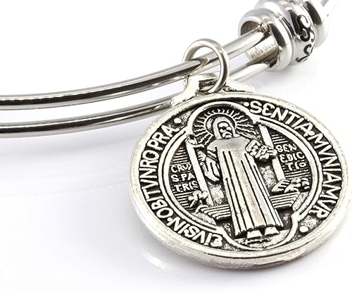 Miniatura 9 de Pulsera San Benito Medallas de San Benito son grandes regalos católicos o regalos de confirmación y Medalla de San Benito un brazalete de acero