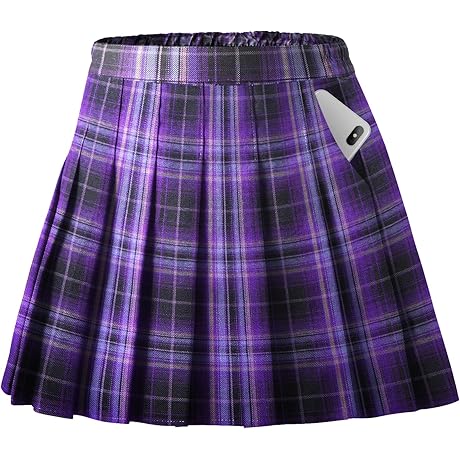Toddler to Big Girl's Plaid Skirts with Built-in Shorts