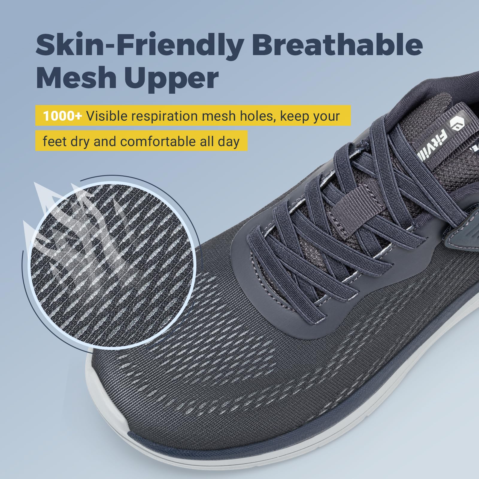 FitVille Extra Weit Walkingschuhe Leichte Sneaker Herren Für Breite Füße Bequeme rutschfeste Sportschuhe Atmungsaktive Turnschuhe mit Klettverschluss