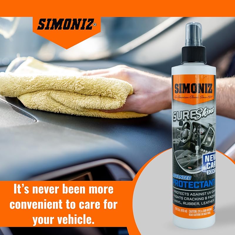 Simoniz Sure Shine Auto Detailer – 10 oz Bottle Professional Mist and Wipe Vehicle Protectant – Instantly Provides a Just Waxed Look & Feel - for Cars, Trucks, SUVs, Boats & Bikes (New Car)
