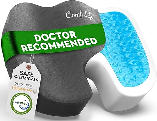 Vista 33 de ComfiLife - Cojín prémium de gel y espuma viscoelástica para silla de oficina, escritorio y asiento de automóvil, recomendado por doctores para Negro