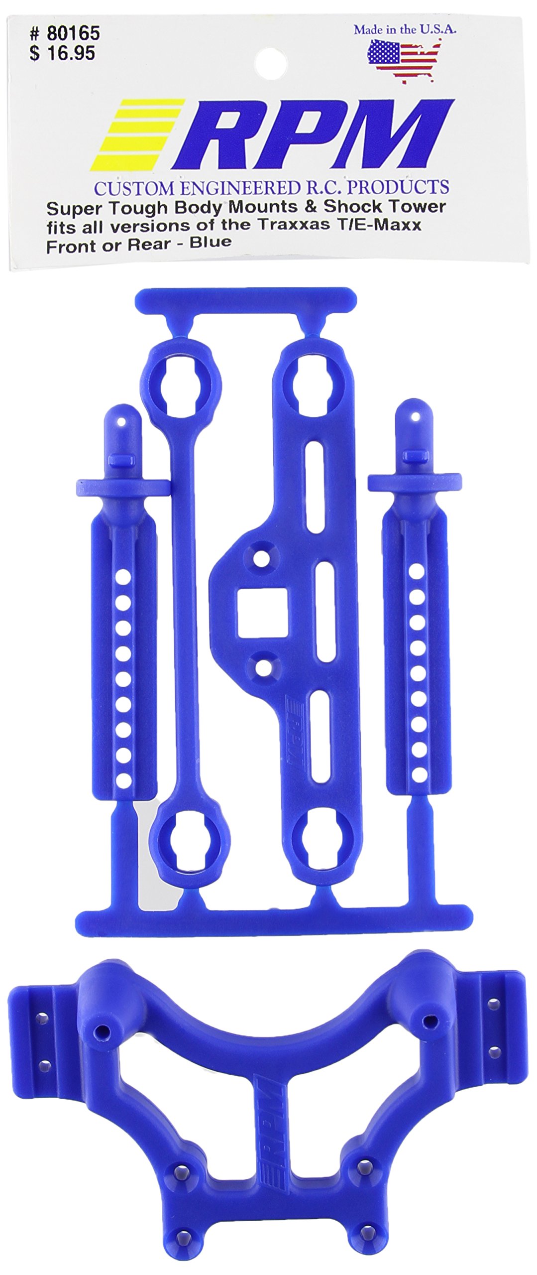 RPM 80165 Shock Tower/Adjustable Mounts Blue T/E-Maxx Blue
