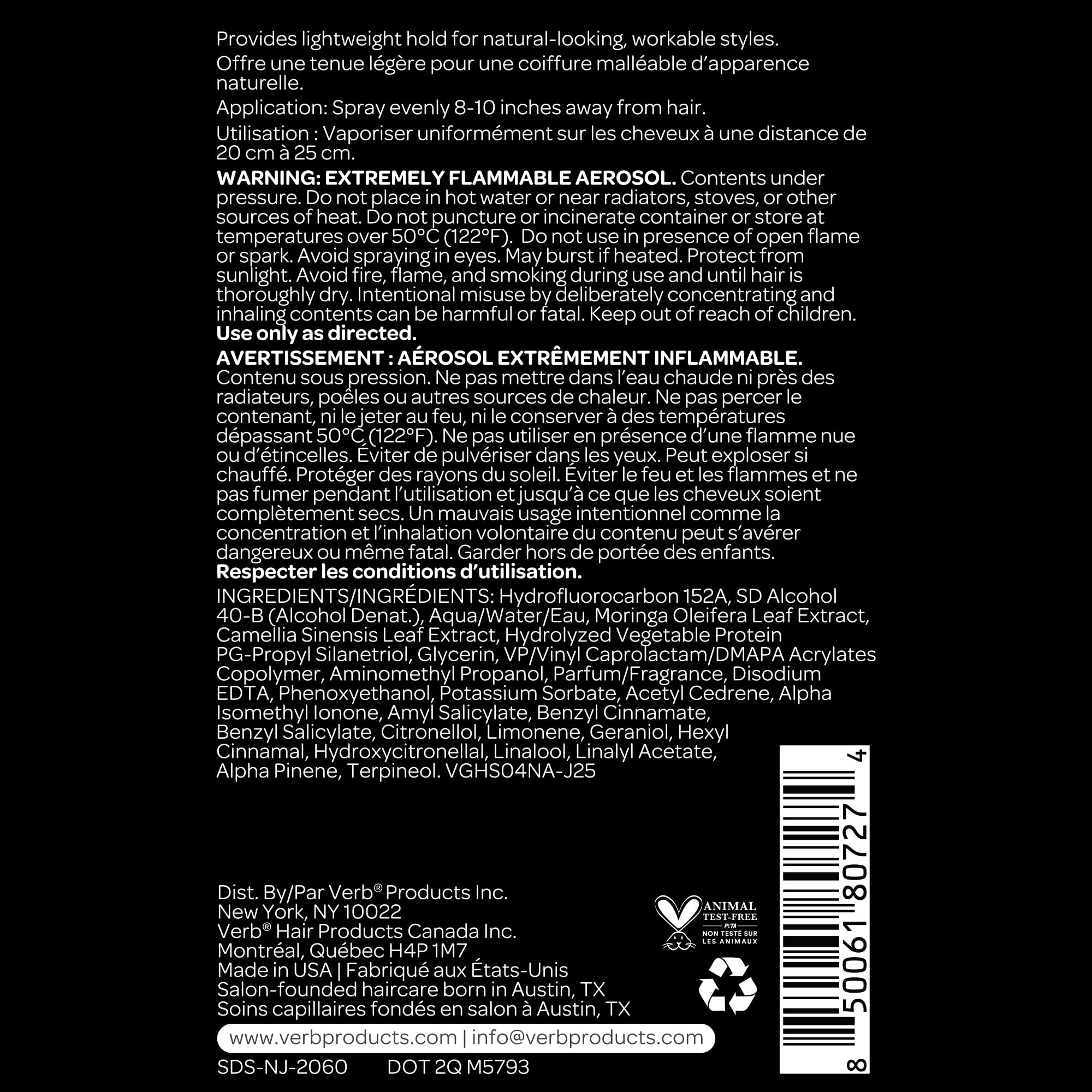 VERB Ghost Flexible Hairspray - Weightless Medium Hold - Infused with Moringa Oil - Anti-Frizz + Promotes Radiant Shine – for All Hair Types