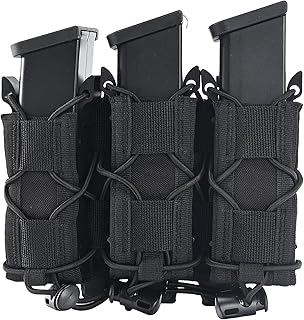 Triple/Double 9mm Mag Pouch,Pistol Magazine Pouch,Triple/Double 9mm Magazine Pouch Molle,9mm Magazine Holster,Open Top Triple/Double Magazine Pouch for .40 Calibers 45acp Glock 226/229,1911 - mysumtac