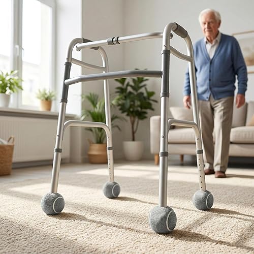 Vista 9 de Hiceeden 24 pelotas de tenis precortadas para caminantes, pelotas de tenis resistentes para caminar, pelotas de tenis de larga duración para silla