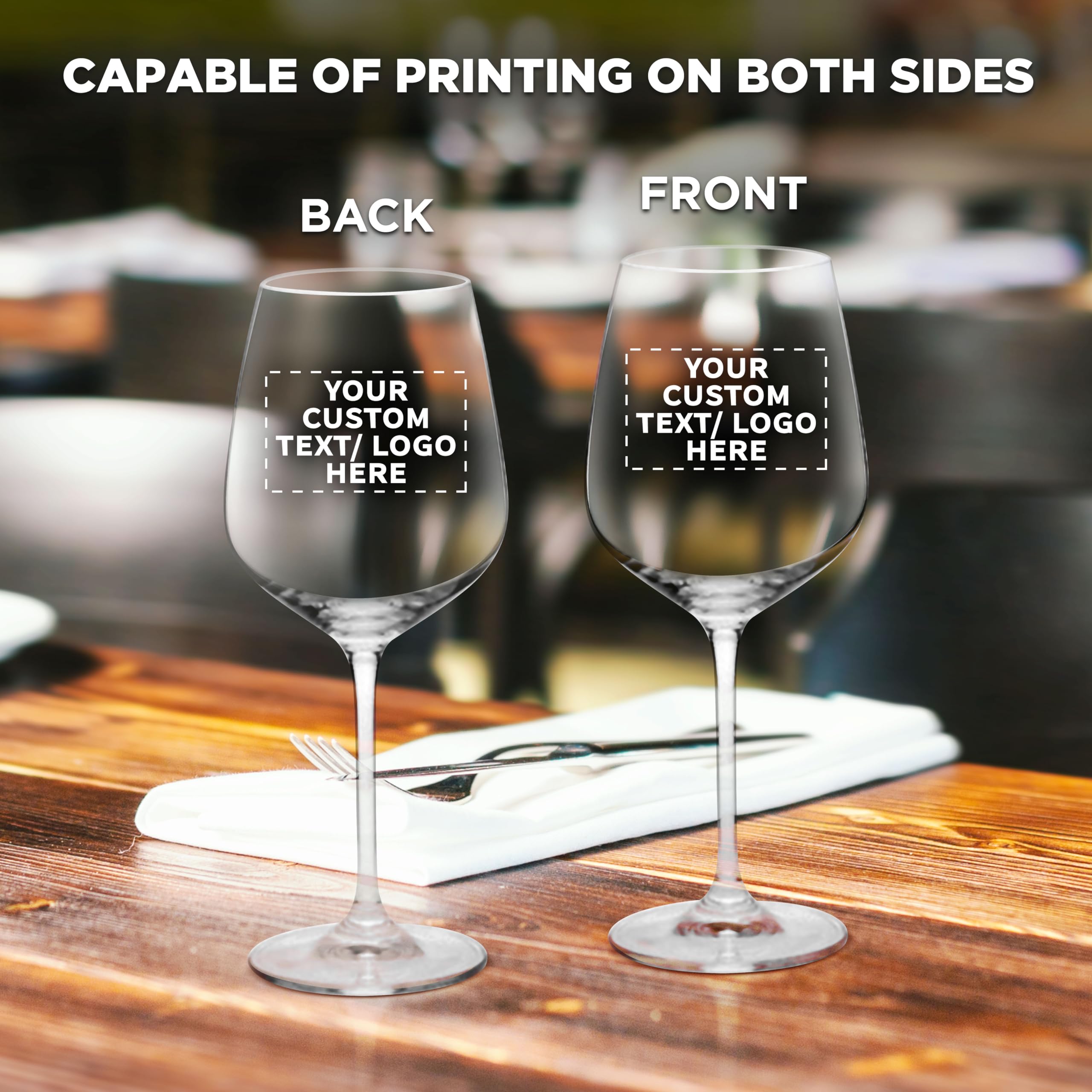 Amazon.com | Custom Crystal Wine Glasses 17.5 oz Set of 12, Personalized  Bulk Pack - Restaurant Glassware, Perfect for Red Wine or White Wine -  Clear: Wine Glasses