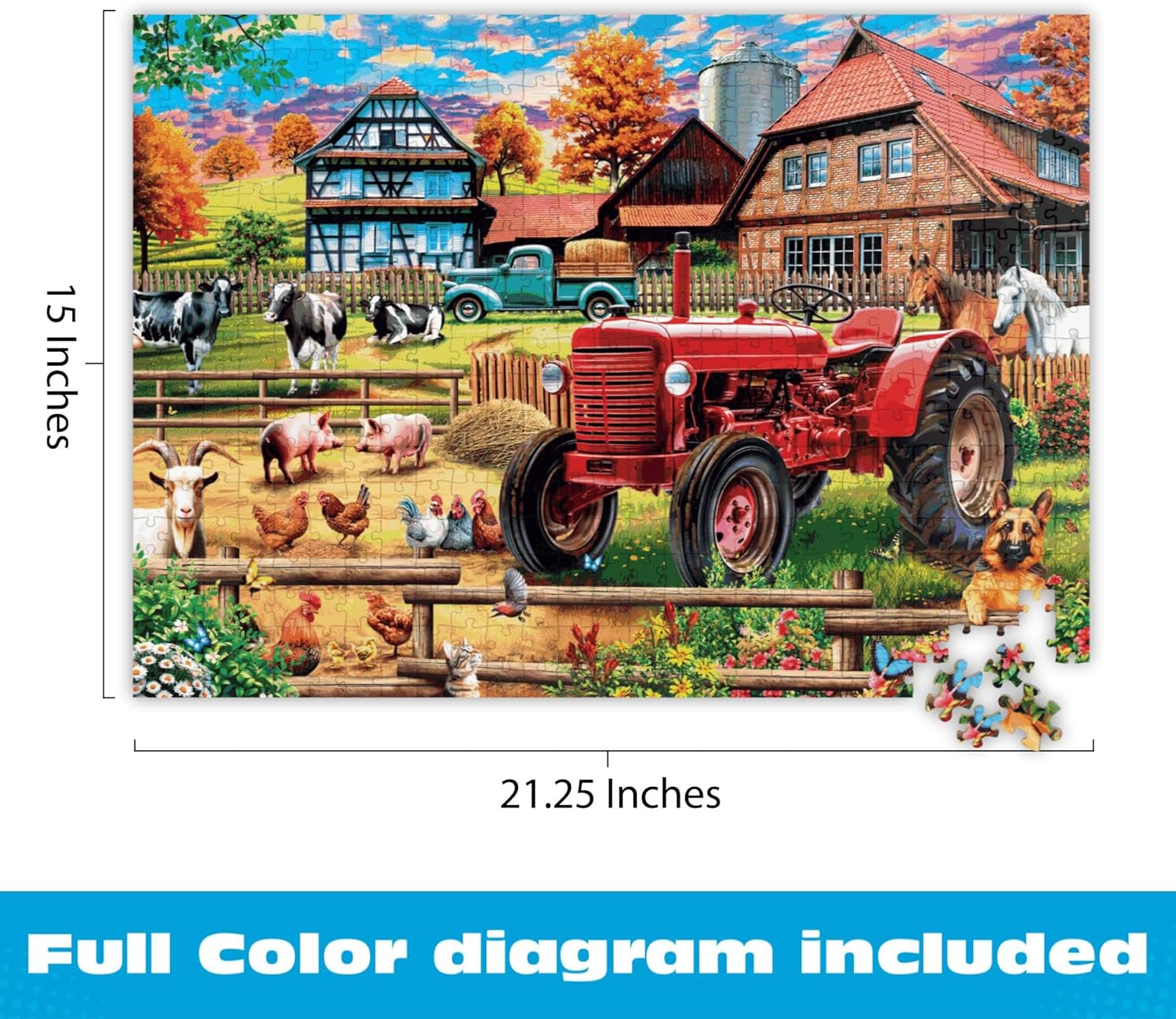 Buffalo Games - 500 Piece Jigsaw Puzzle PD Moreno European Countryside, Made in USA, Premium Recycled Board, Full-Color Poster, Giftable Art