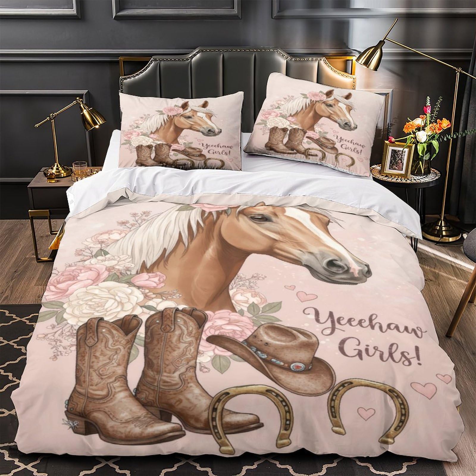 Housse de couette crâne style art numérique pour chambre d'adolescent moderne