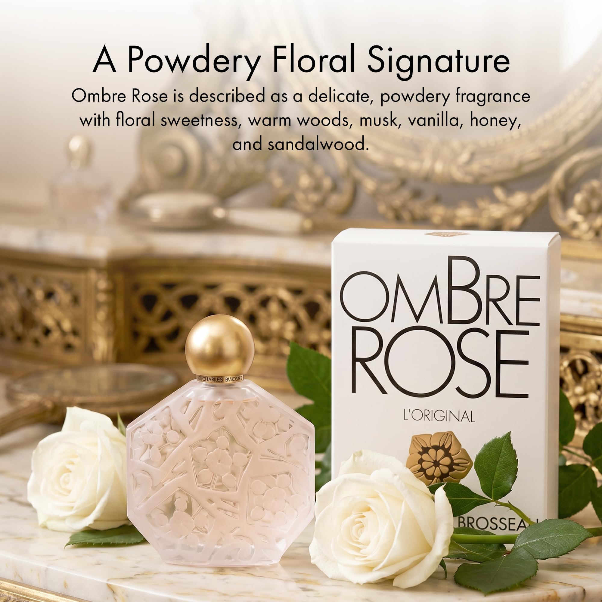 Ombre Rose by Jean Charles Brosseau for Women - 3.4 Ounce EDT Spray | 3.4oz long-lasting eau de toilette powdery floral perfume for women with rose ylang-ylang & lily of the valley notes. product thumbnail 4