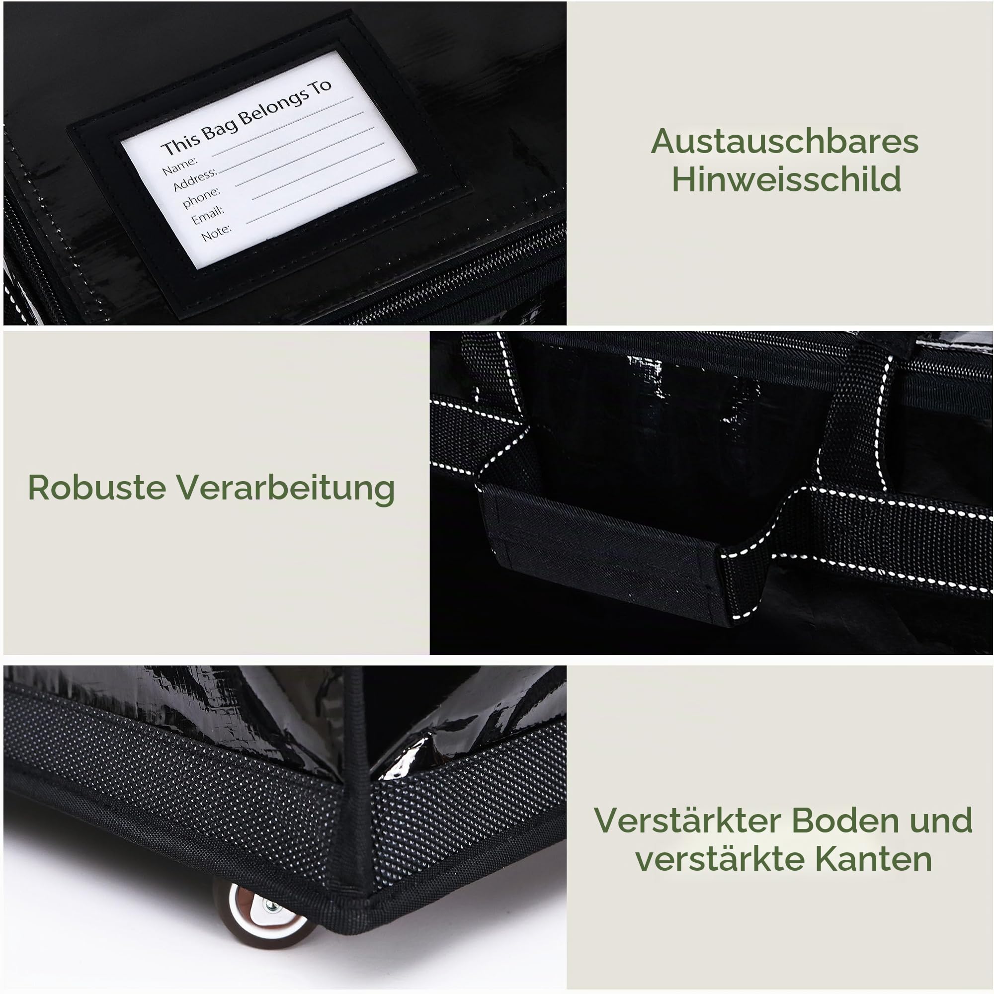 HOMESPON Einkaufstrolley Faltbar mit Rollen, Große wasserdichte Einkaufstasche, Rollbare Einkaufstüte mit 5 Verstärkten Griffen für Einkauf, Wäsche, Camping und Umzug
