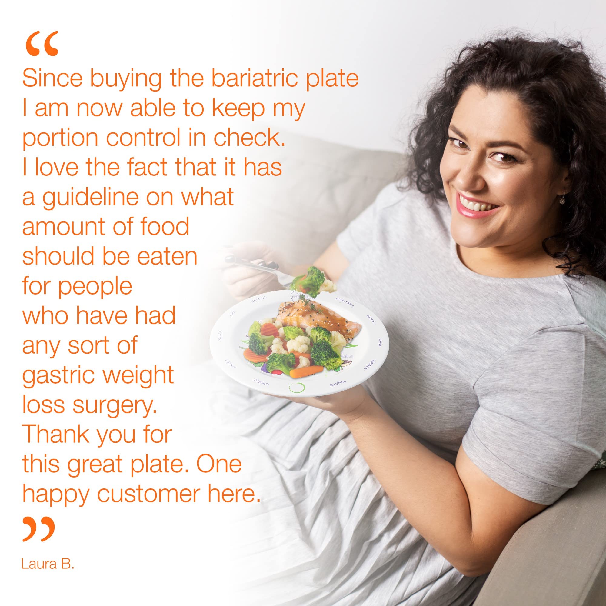 Bariatric Surgery Measuring Bowl + 8 Inch Portion Control Plate Set 2