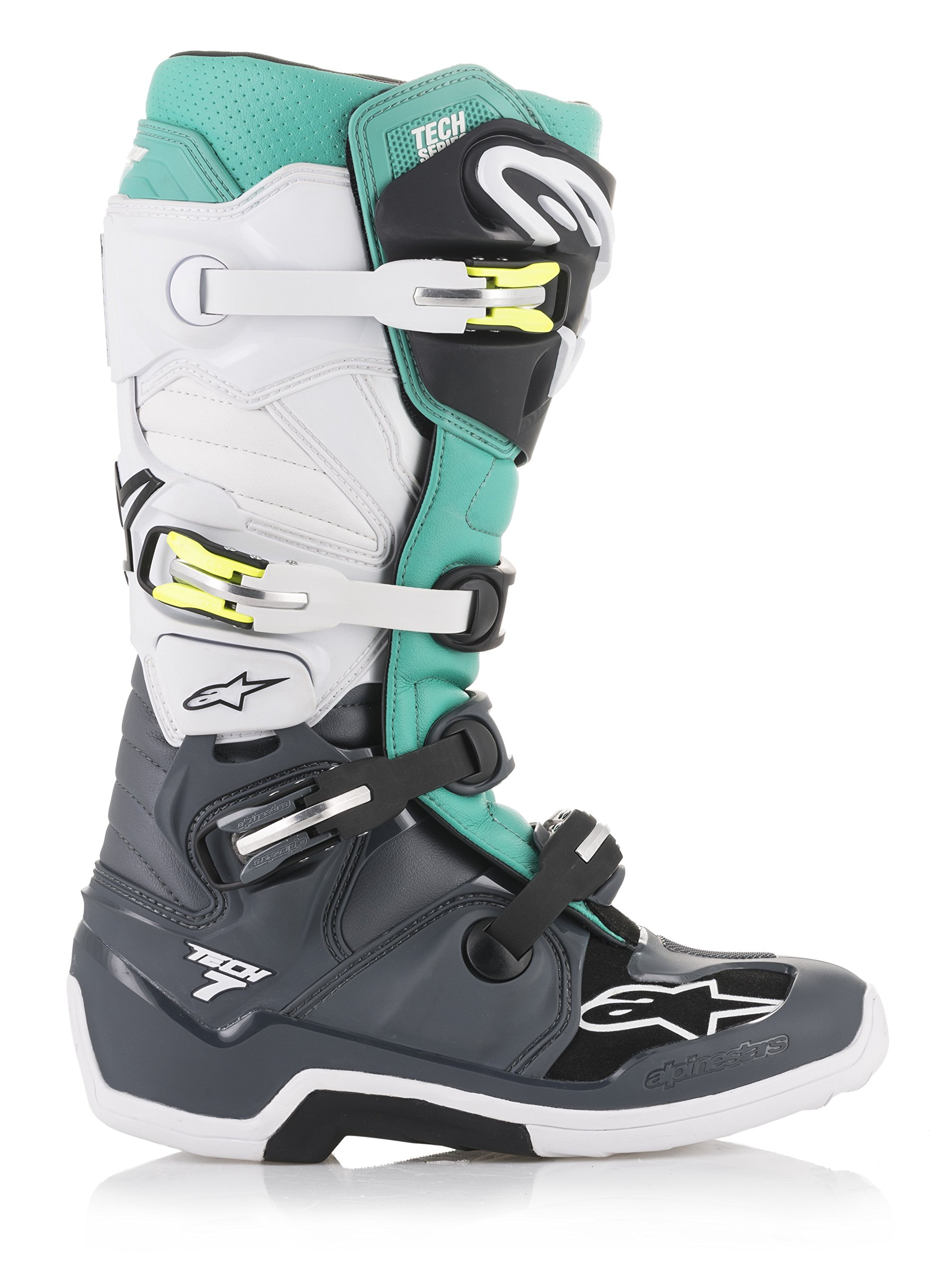 Alpinestars Motocross-Stiefel Tech 7 Dunkelgrau/Dunkelblau/Pink Fluo | Sportlicher Offroad-Schutz