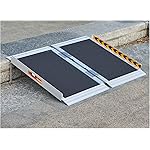 FACHNUO 2 Feet Portable Wheelchair Ramp, Non-Skid Aluminum Handicap Ramps with Handle, Folding Threshold Wheel Chair Ramp for Home Steps, Stairs, Entry, Threshold, Doorways, Scooter, 800LBS Capacity