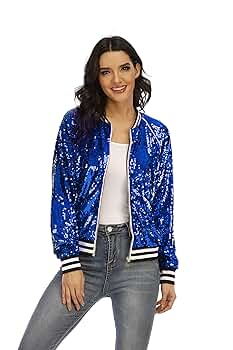 ジャケット・アウター many ribbon jacket Amazon.com: CHENBAO Tessel Sequin Jacket Women Sparkly